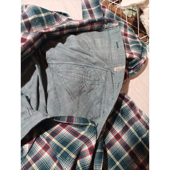 Vtg Marithe Francois Girbaud Button Up Long Sleeve Shirt Plaid Blue Sz XXXL - Picture 5 of 8